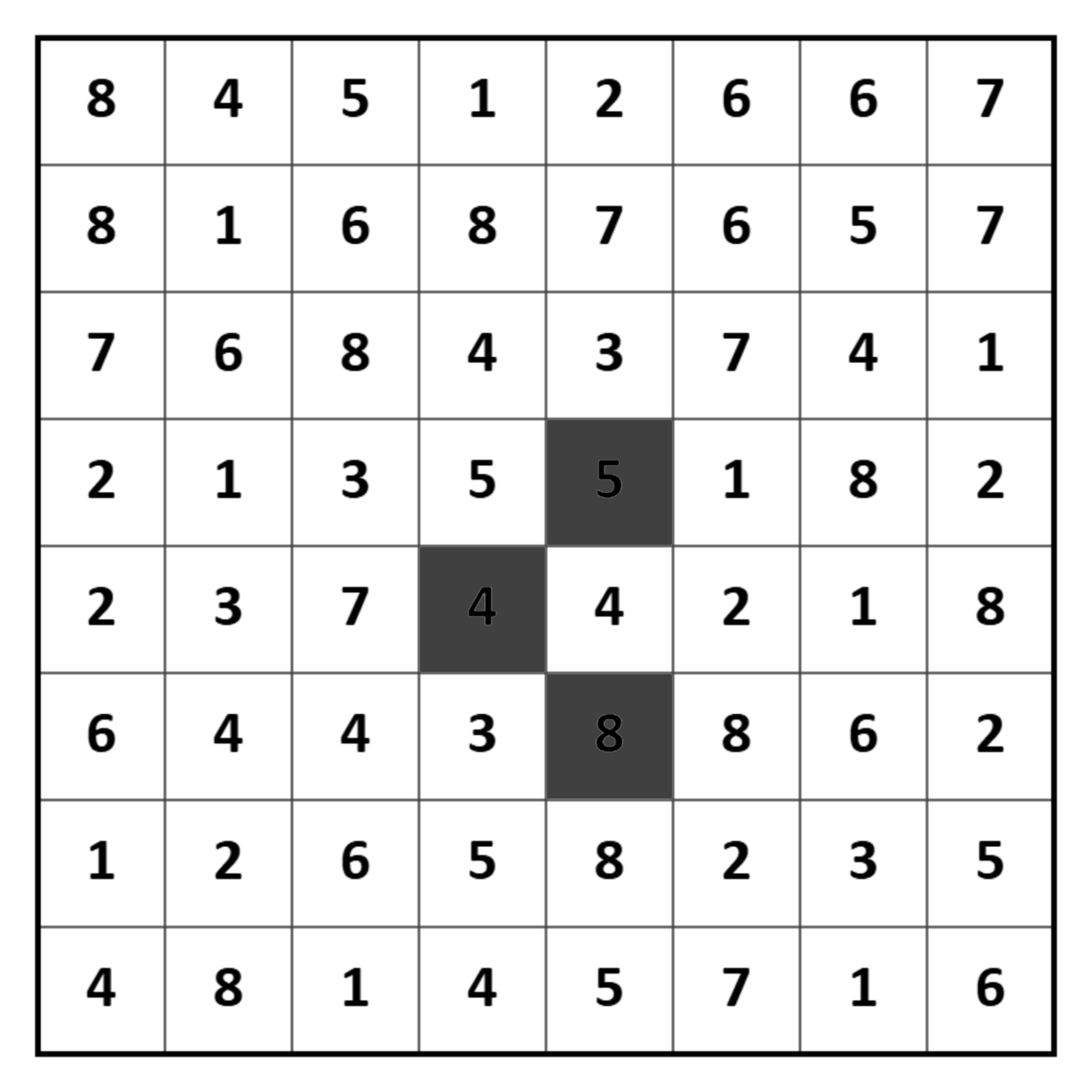 Hitori solving step 2