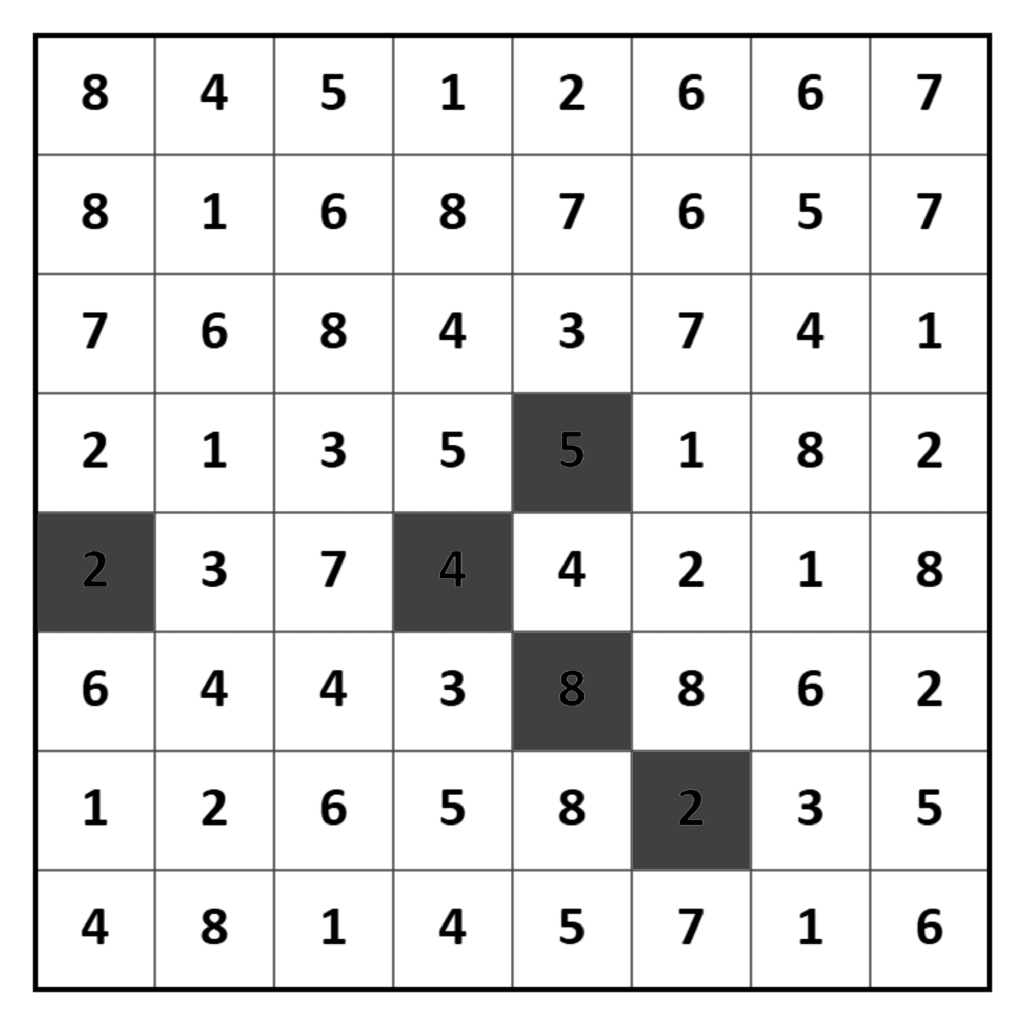Hitori solving step 3