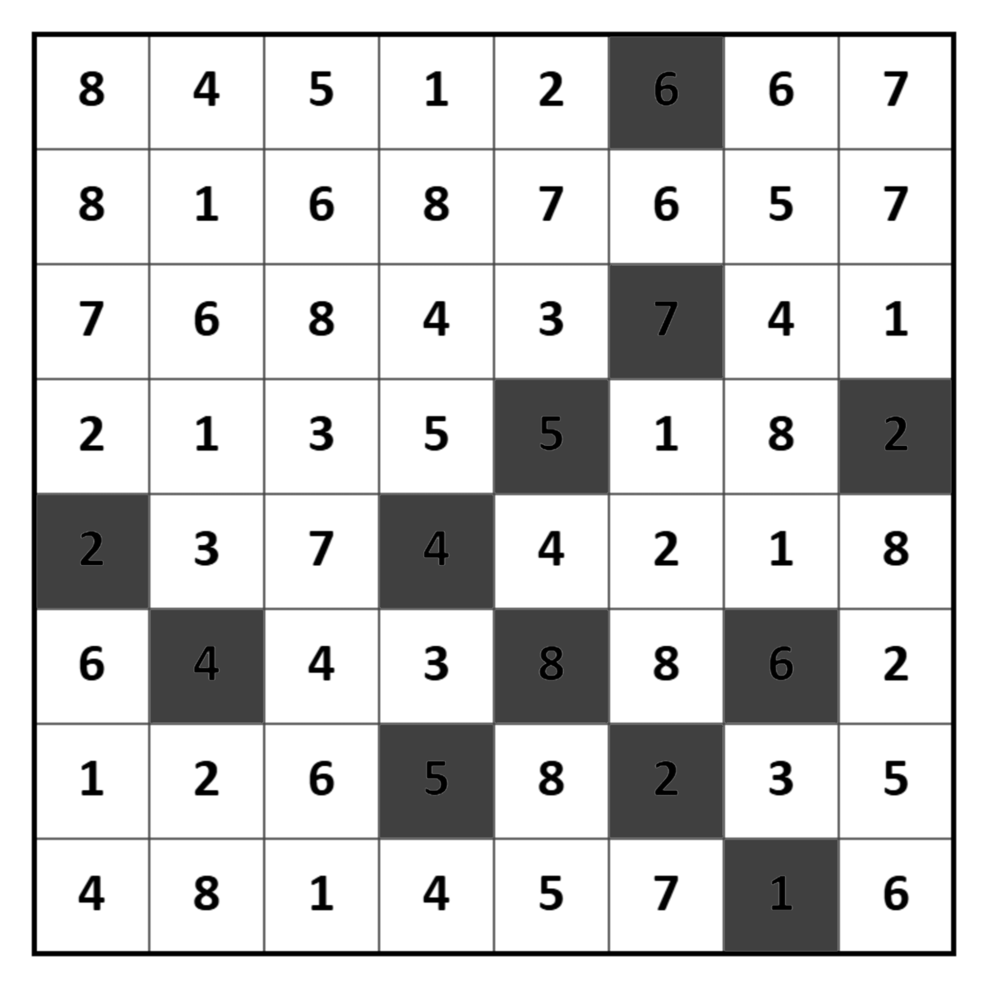 Hitori solving step 5