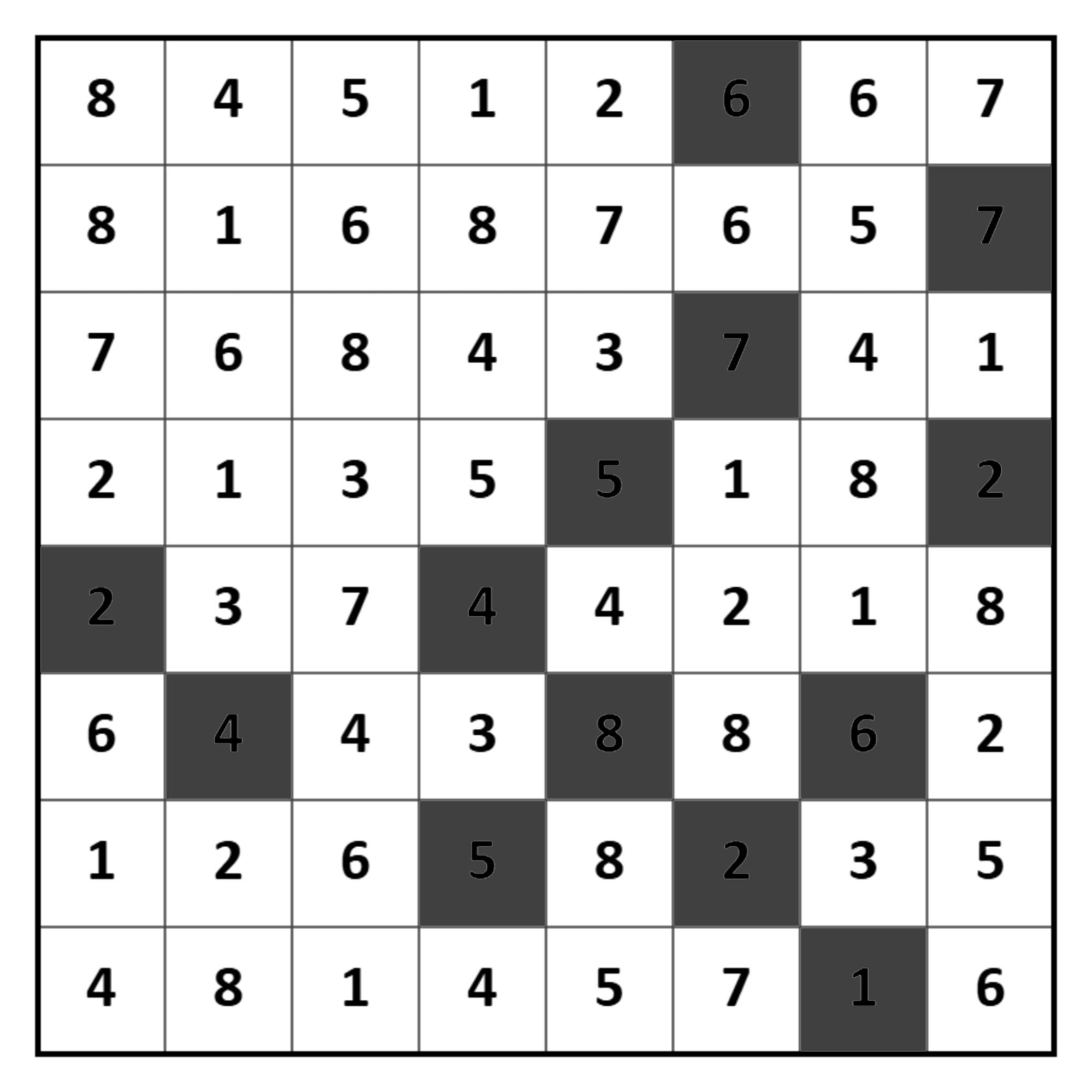 Hitori solving step 6
